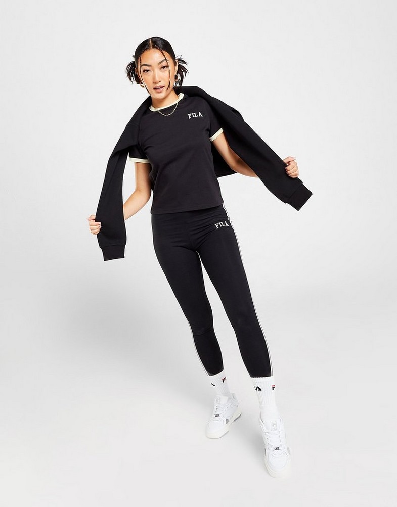 Жіночі футболки FILA ФУТБОЛКА SLIM RINGER T BLK/WH DARWINBLK Чорний