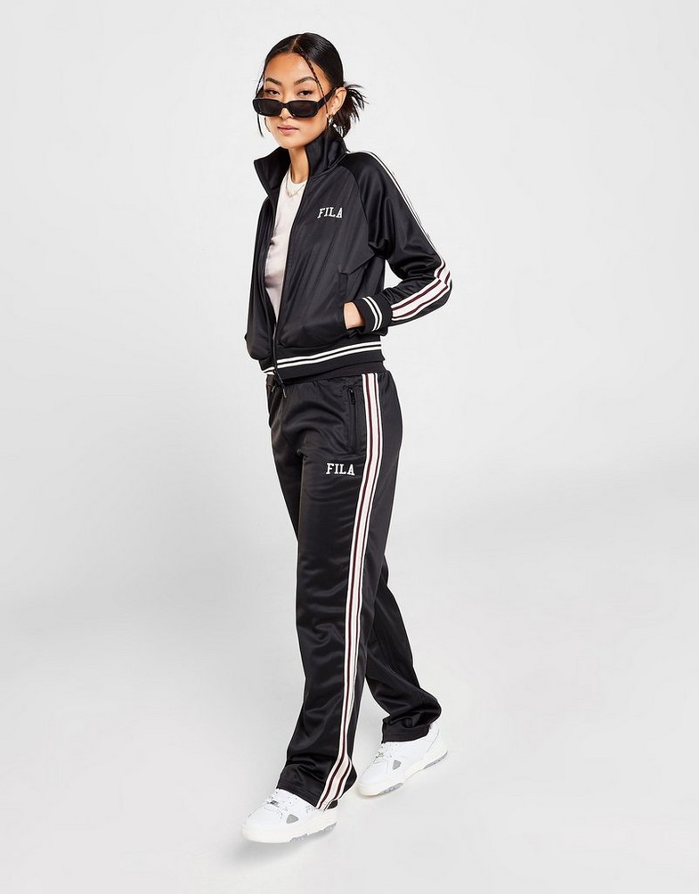 Bluza damska FILA BLUZA Z KAPTUREM STRIPE PLY JKT BK/PK KOABLK Czarny