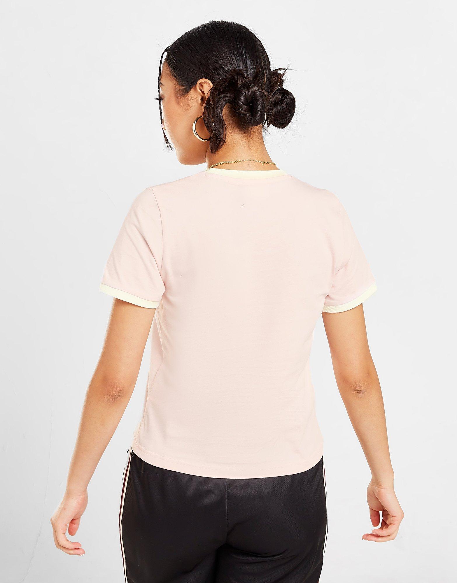 Koszulka, t-shirt damski FILA T-SHIRT SLIM RINGER T PNK/WH DARWINPINK Różowy