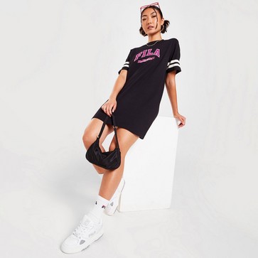 Sukienka damska FILA SUKIENKA VARSITY DRS BLK/PNK