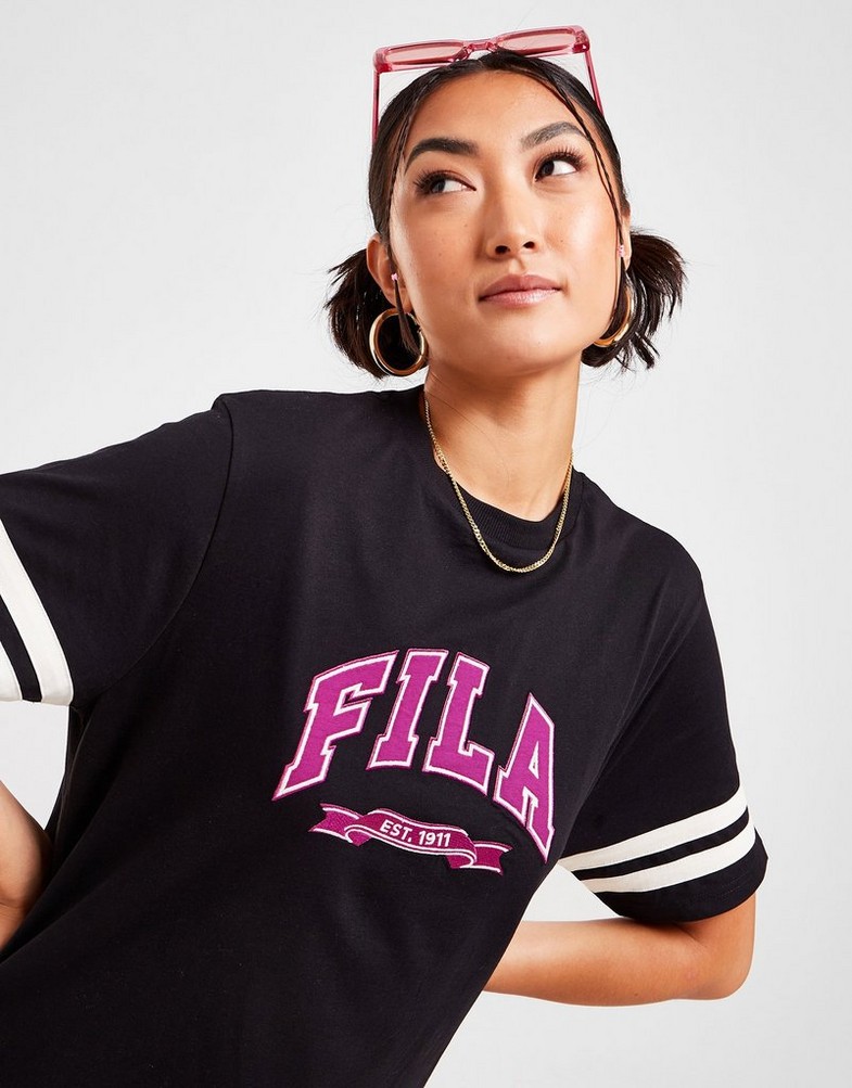 Жіночі сукні FILA СУКНЯ VARSITY DRS BLK/PNK FAWNBLK Чорний
