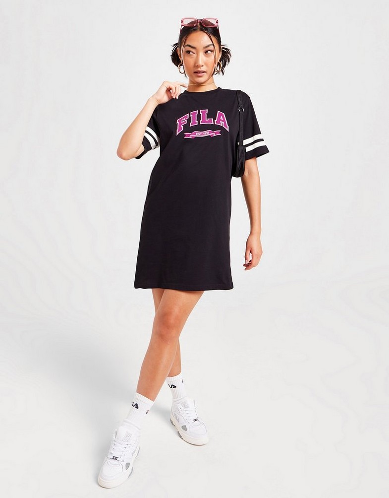 Жіночі сукні FILA СУКНЯ VARSITY DRS BLK/PNK FAWNBLK Чорний