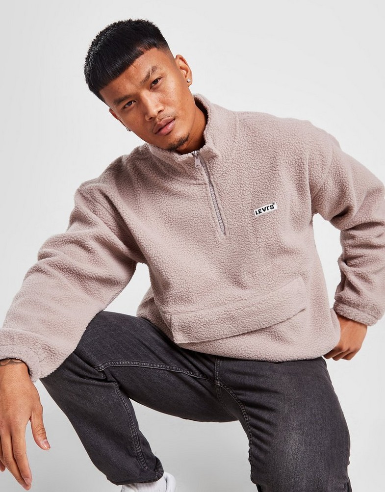 Bluza męska LEVI'S ZWYKŁA 1/2 ZIP FLEECE A5006-0000 Brązowy