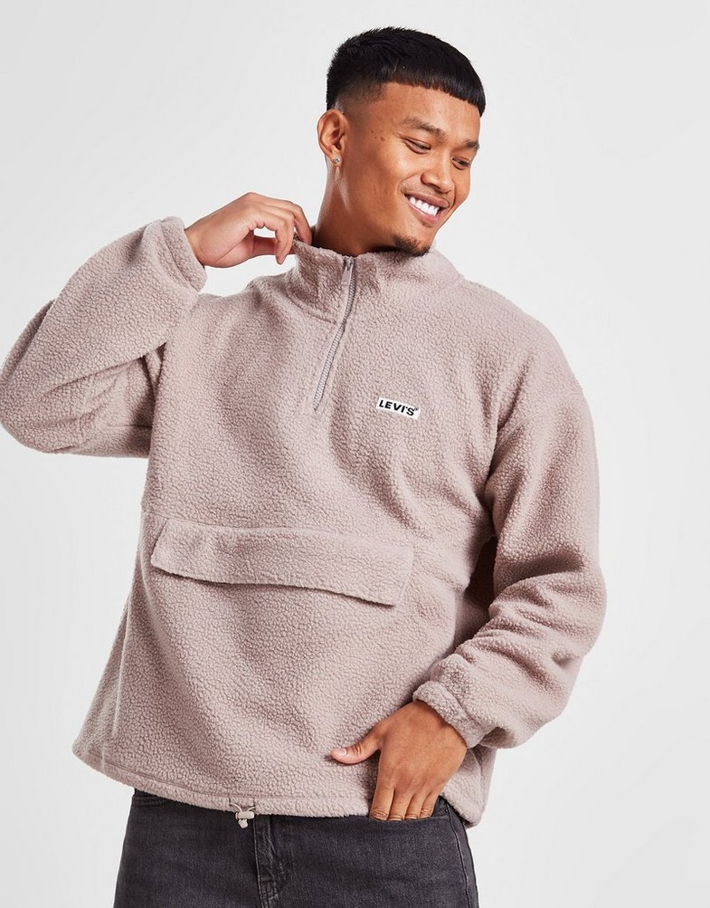 Bluza męska LEVI'S ZWYKŁA 1/2 ZIP FLEECE A5006-0000 Brązowy