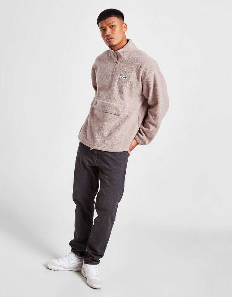 Bluza męska LEVI'S ZWYKŁA 1/2 ZIP FLEECE A5006-0000 Brązowy