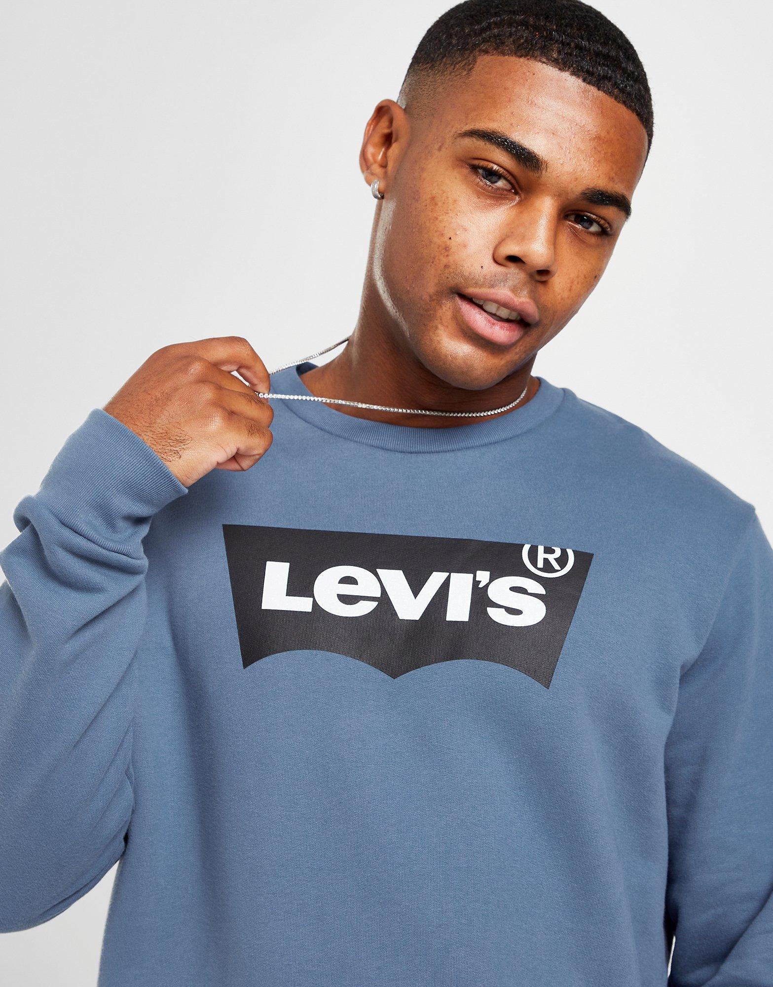 Bluza męska LEVI'S ZWYKŁA BATWING CREW SWEATSHIRT 38423-0015 Niebieski