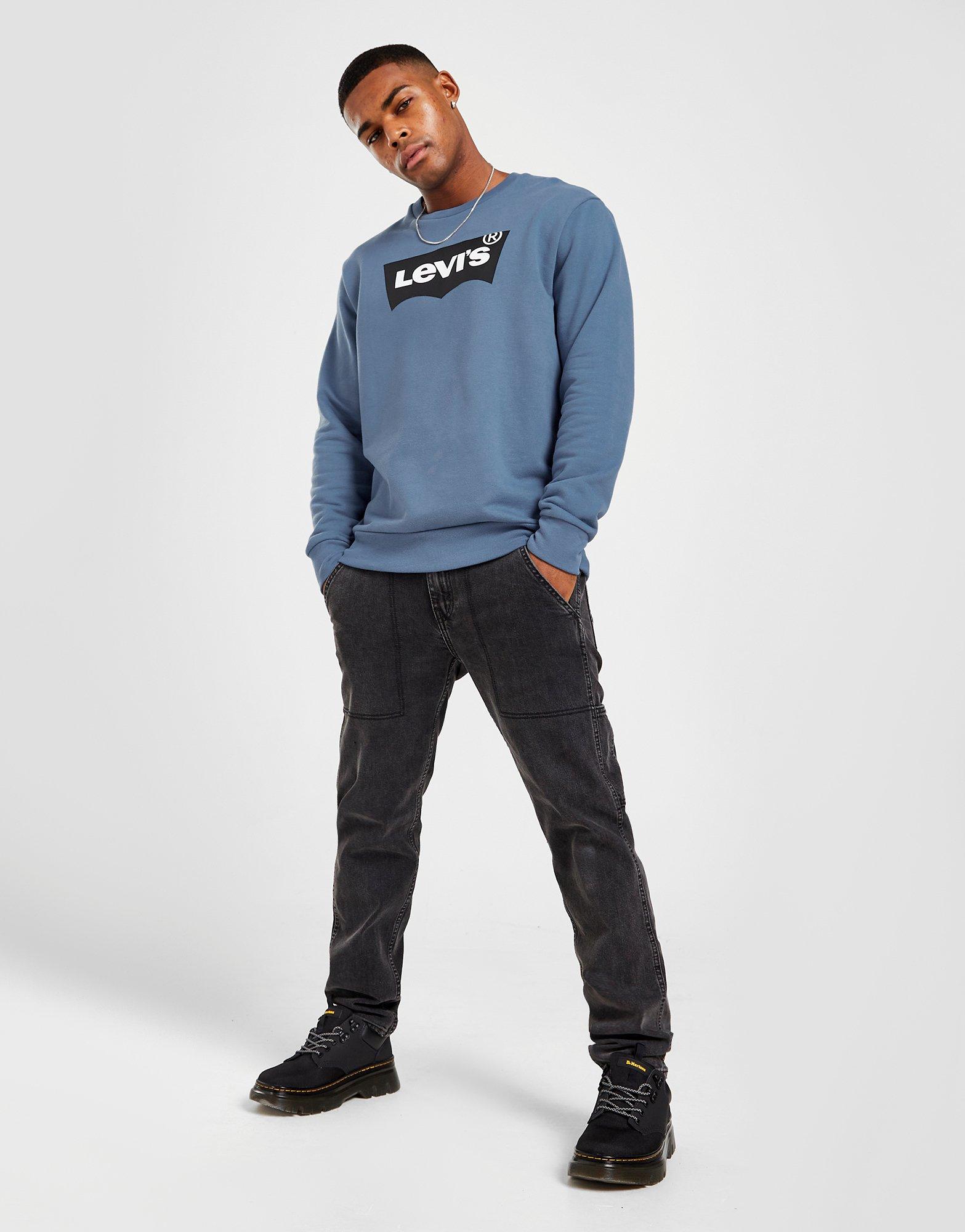 Bluza męska LEVI'S ZWYKŁA BATWING CREW SWEATSHIRT 38423-0015 Niebieski