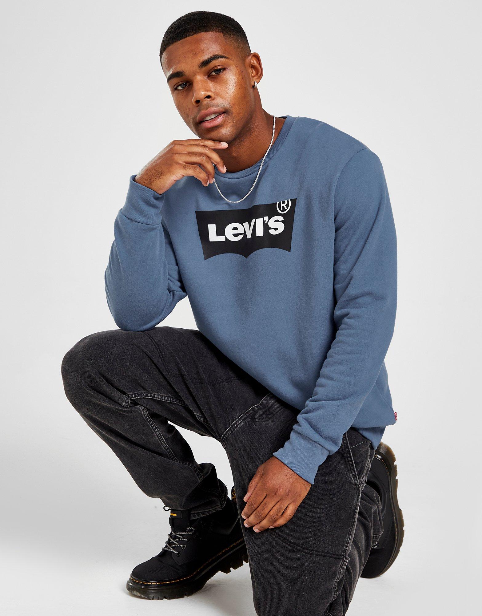 Bluza męska LEVI'S ZWYKŁA BATWING CREW SWEATSHIRT 38423-0015 Niebieski