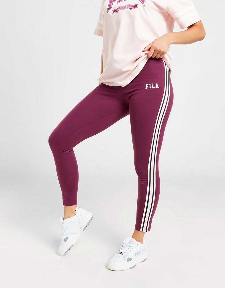 Colanți pentru femei FILA COLANȚI STRIPE LEGGNG BRG/PK ADELASIAGRAPE Bordo