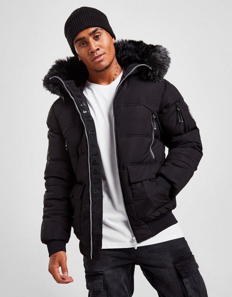 Kurtka męska SUPPLY & DEMAND KURTKA ORION SHT PARKA BLK SUPTM16112 Czarny