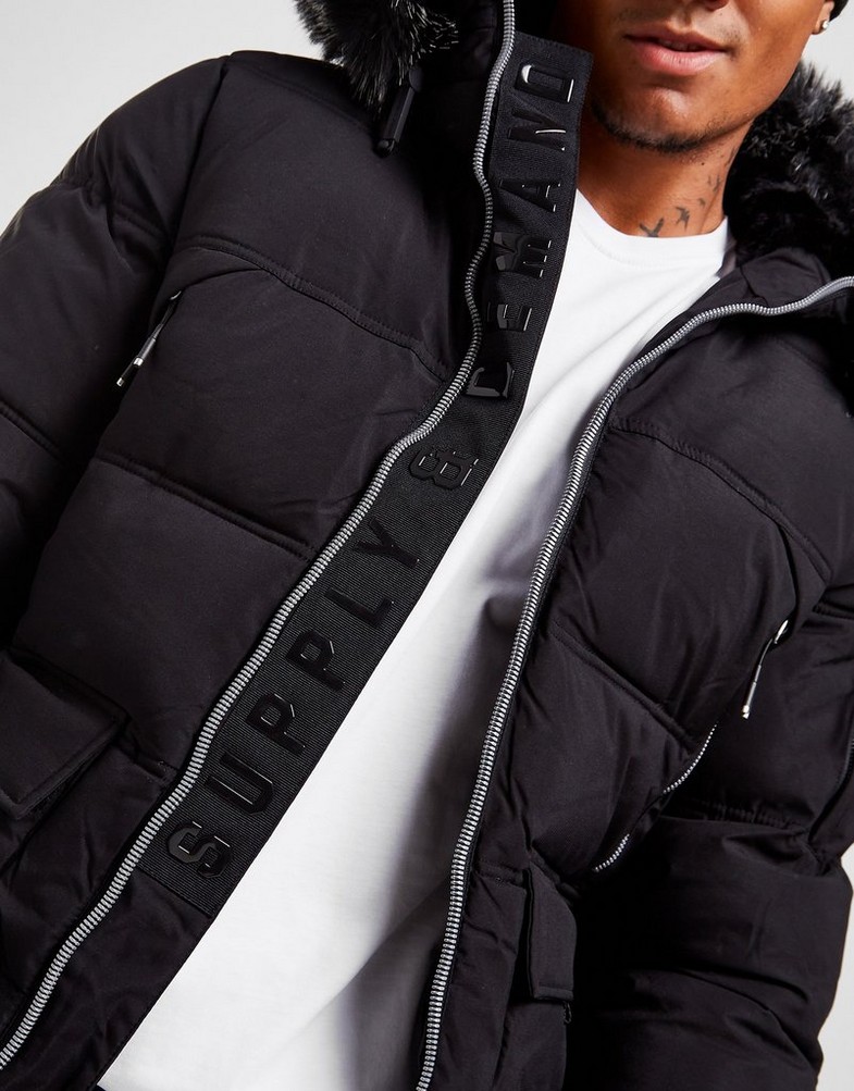 Kurtka męska SUPPLY & DEMAND KURTKA ORION SHT PARKA BLK SUPTM16112 Czarny