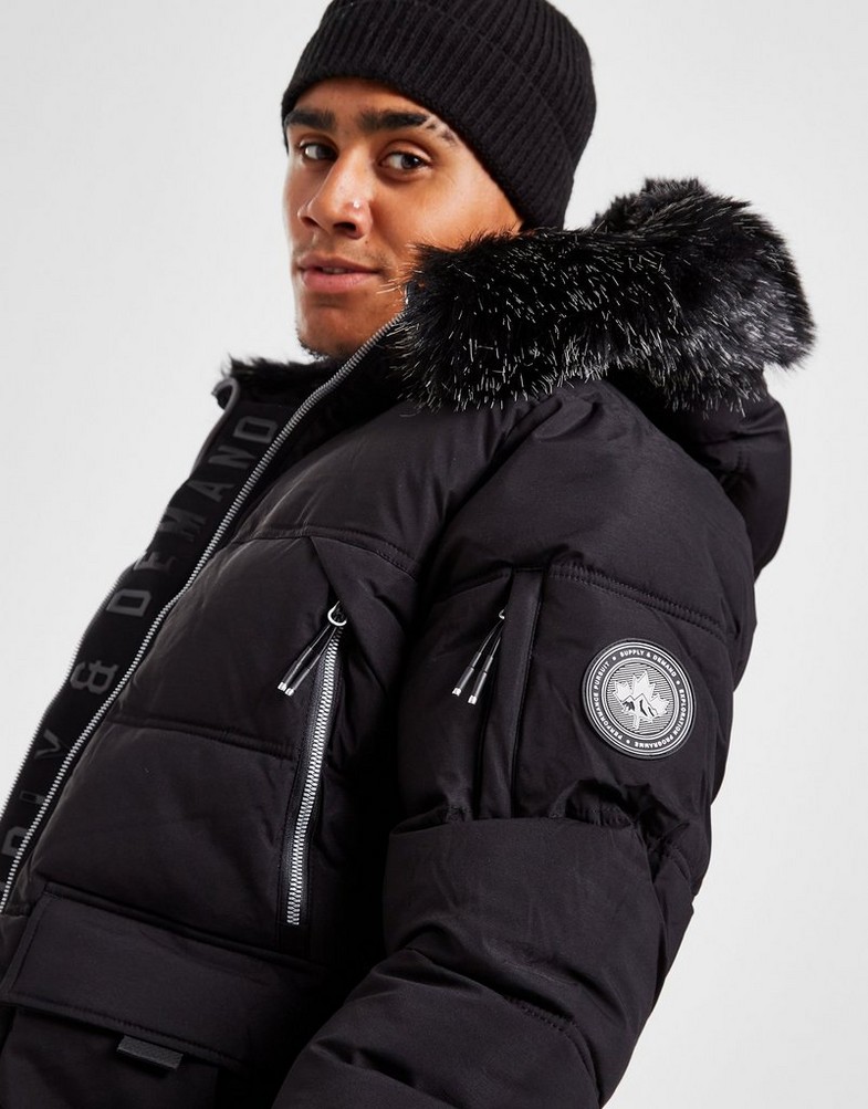 Kurtka męska SUPPLY & DEMAND KURTKA ORION SHT PARKA BLK SUPTM16112 Czarny
