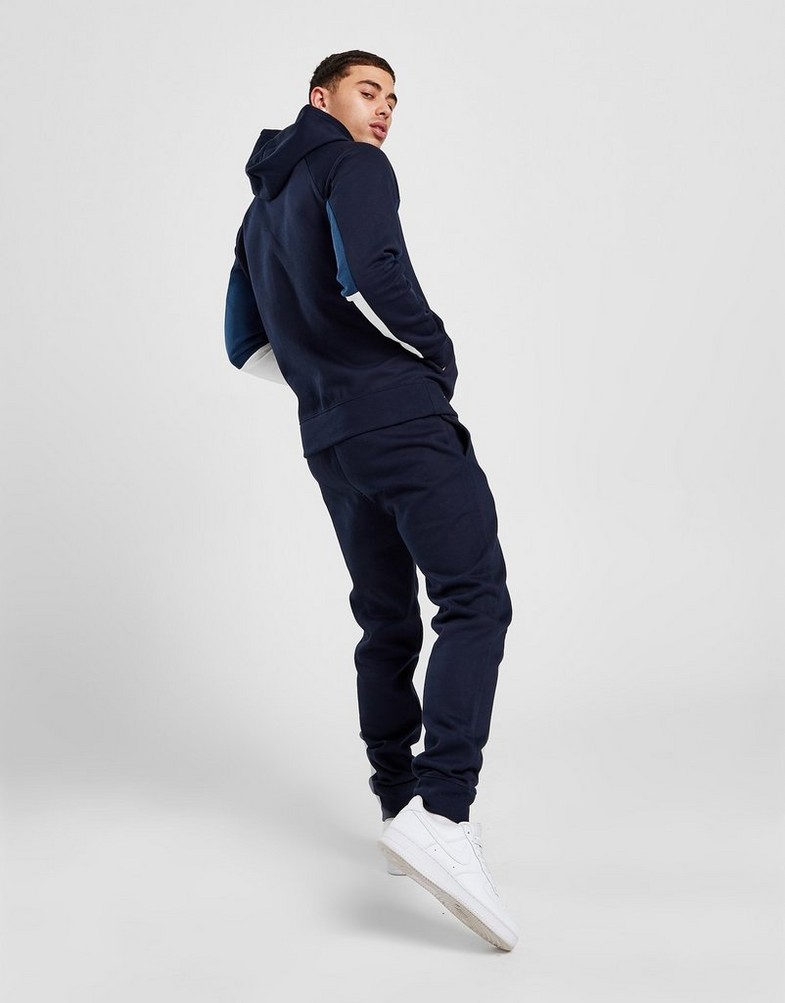 Komplet dresowy męski CHAMPION DRES LARGE LOGO FULL ZIP HOODED TRACKSUIT 218115BS501 Granatowy