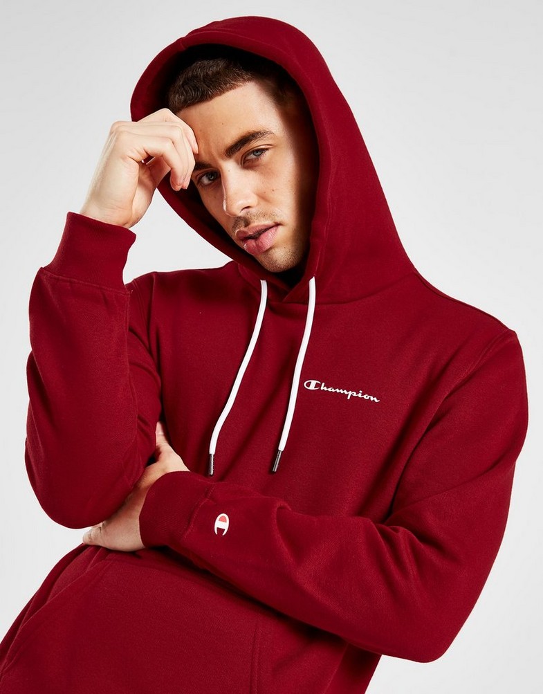 Bluza męska CHAMPION Z KAPTUREM SCRIPT LOGO CORE HOODIE 218287RS506 Czerwony