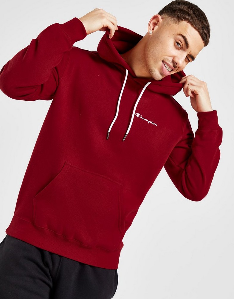 Bluza męska CHAMPION Z KAPTUREM SCRIPT LOGO CORE HOODIE 218287RS506 Czerwony