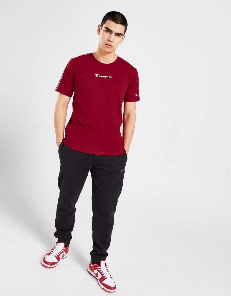 Koszulka, t-shirt męski CHAMPION KRÓTKI RĘKAW TAPE T-SHIRT 217834RS506 Czerwony