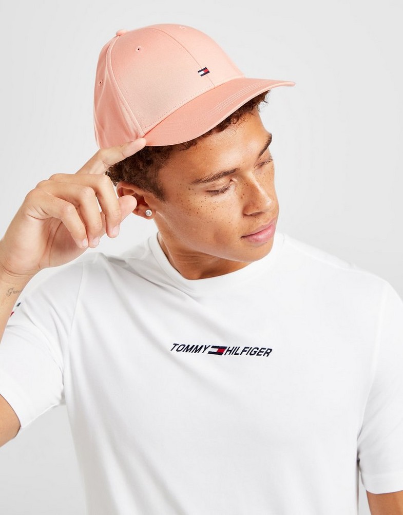 Czapka z daszkiem damska TOMMY HILFIGER DASZEK CLASSIC FLAG CAP AM0AM09482TLD Różowy