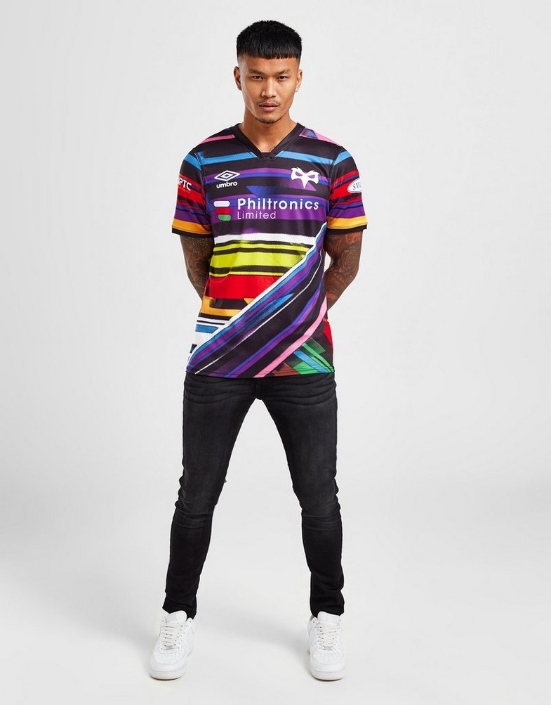 Koszulka, t-shirt męski UMBRO KRÓTKI RĘKAW OSPREYS 2022/23 THIRD SHIRT 96849UKIT Multicolor