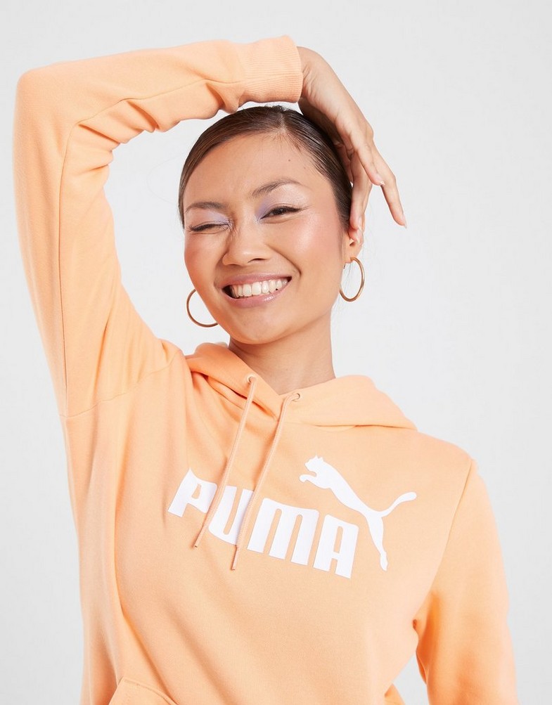 Női pulóver PUMA PULÓVER KAPUCNIS ESS LOGO HOODIE ORANGE PEACH 58678972 Narancssárga