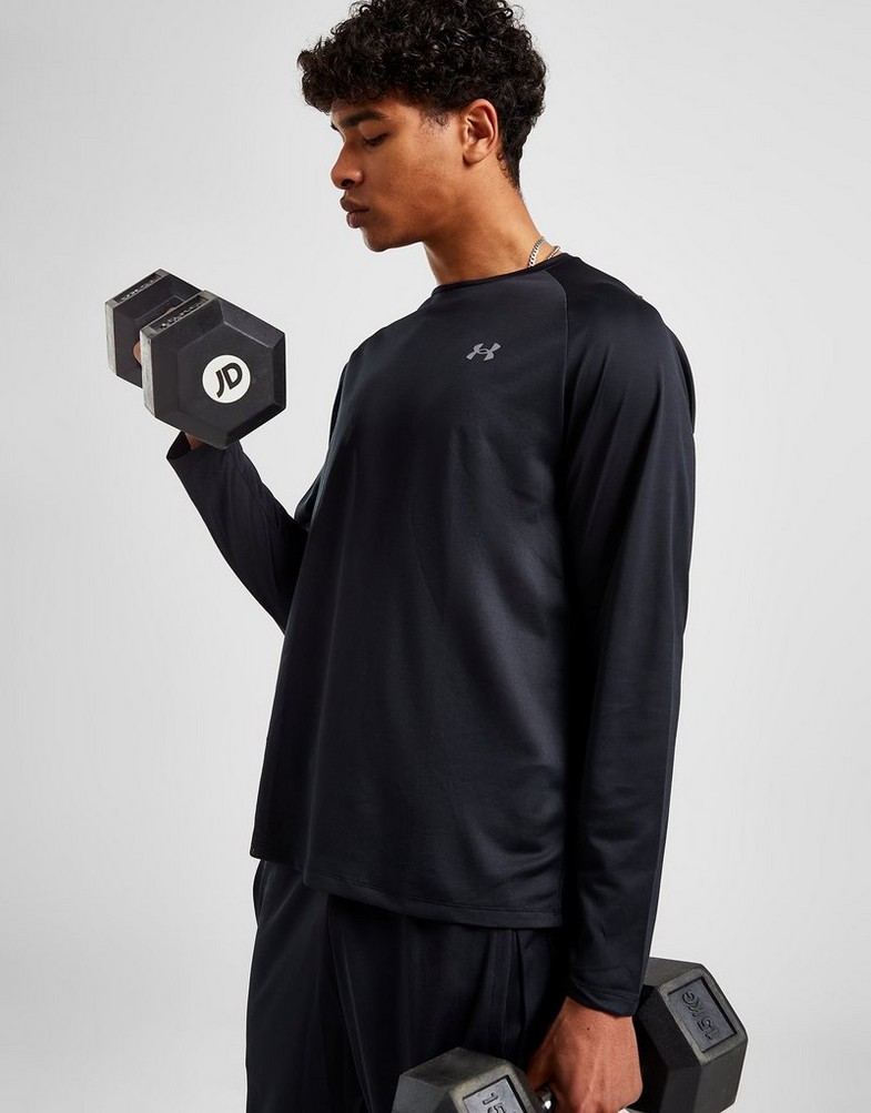Koszulka, t-shirt męski UNDER ARMOUR DŁUGI RĘKAW LONG SLEEVE TECH T-SHIRT 1328496-001 Czarny