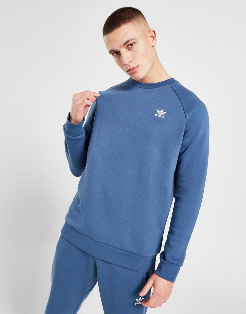 Bluza męska ADIDAS ZWYKŁA TREFOIL ESSENTIAL FLEECE CREW SWEATSHIRT IC4519 Niebieski