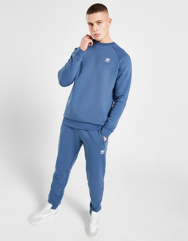 Bluza męska ADIDAS ZWYKŁA TREFOIL ESSENTIAL FLEECE CREW SWEATSHIRT IC4519 Niebieski