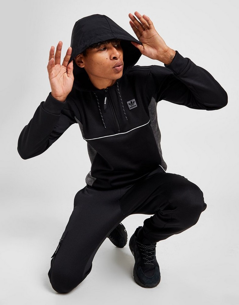 Bluza męska ADIDAS Z KAPTUREM ID96 HALF ZIP HOODIE IC2312 Czarny