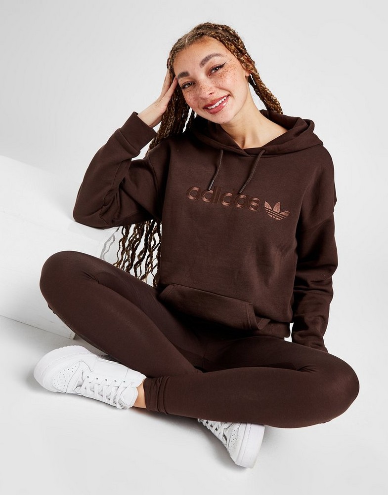 Bluza damska ADIDAS BLUZA Z KAPTUREM EMB OH HD BROWN IB2801 Brązowy
