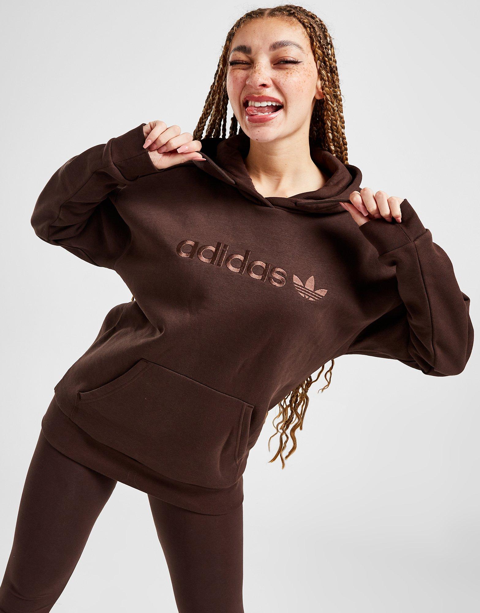 Bluză pentru femei ADIDAS BLUZĂ CU GLUGĂ EMB OH HD BROWN IB2801 Maro