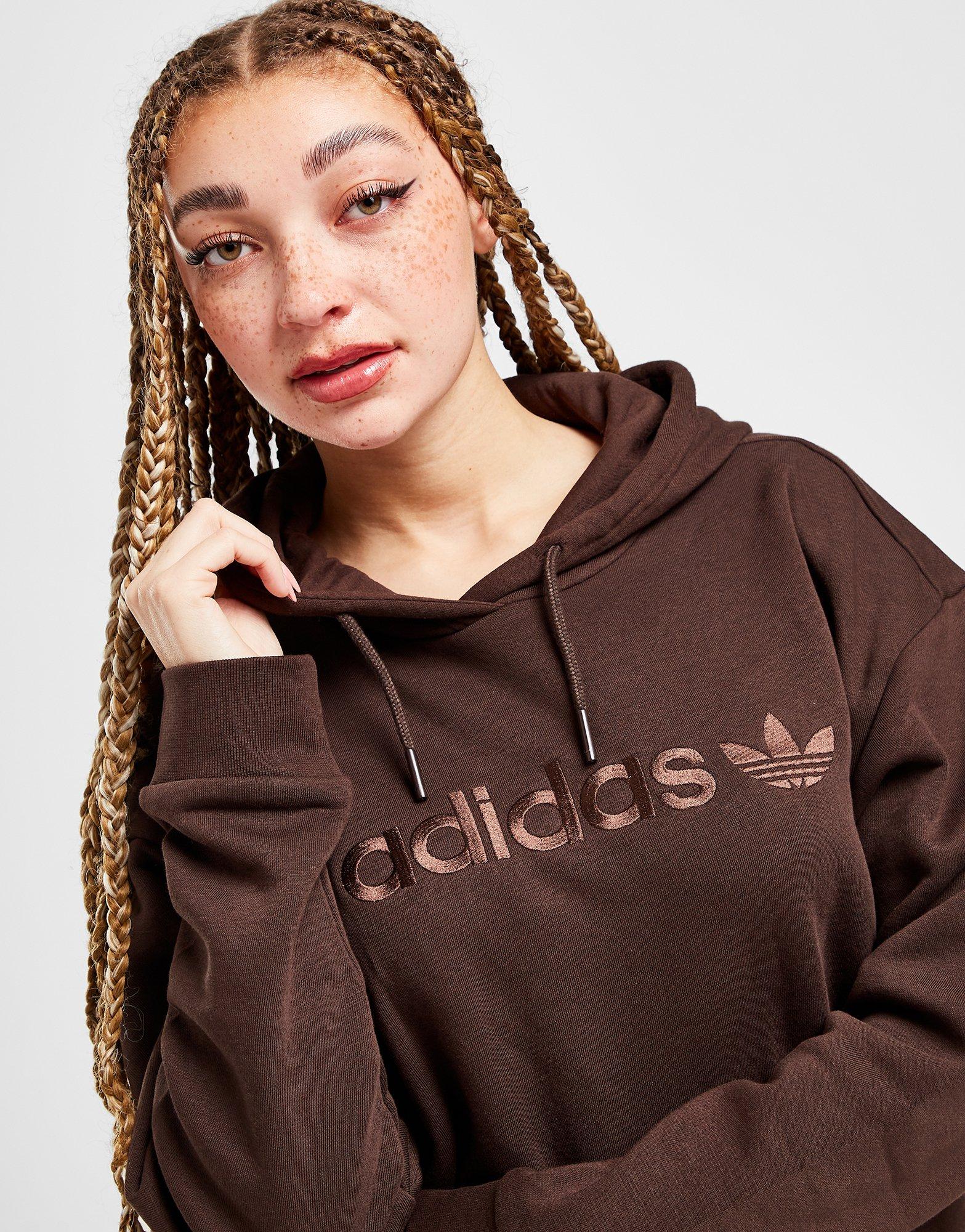 Bluză pentru femei ADIDAS BLUZĂ CU GLUGĂ EMB OH HD BROWN IB2801 Maro