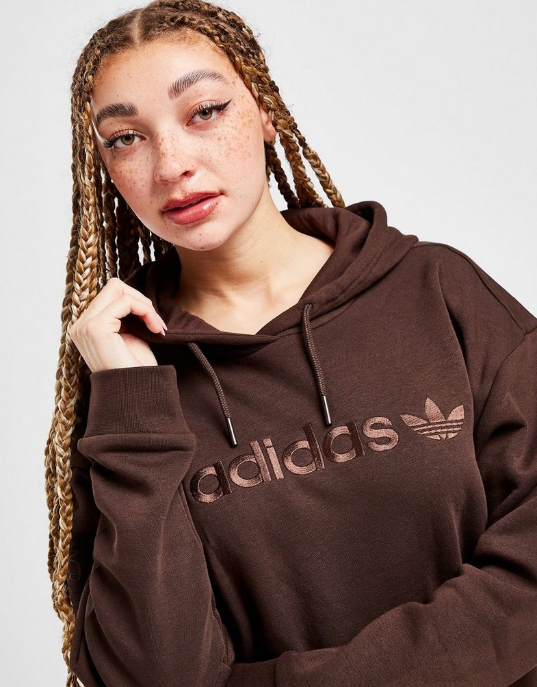 Bluza damska ADIDAS BLUZA Z KAPTUREM EMB OH HD BROWN IB2801 Brązowy