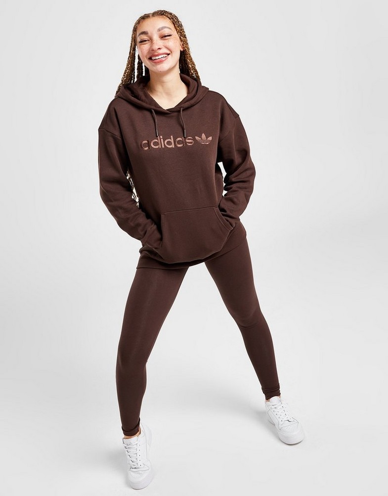Bluza damska ADIDAS BLUZA Z KAPTUREM EMB OH HD BROWN IB2801 Brązowy