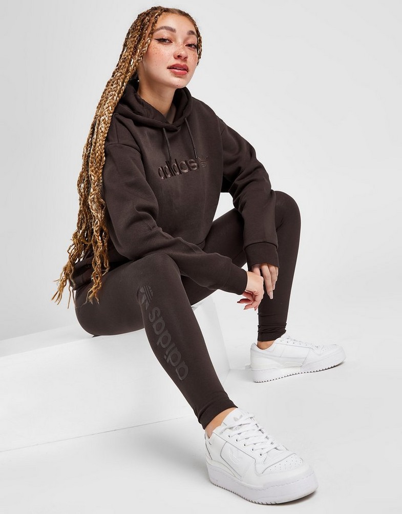 Colanți pentru femei ADIDAS COLANȚI EMB LEG BROWN