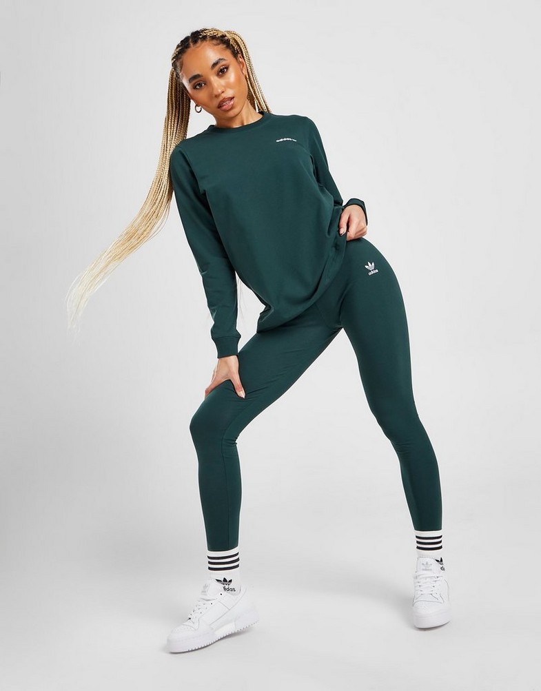 Legginsy damskie ADIDAS LEGGINGS EMB LEG M'GRN IB2795 Zielony