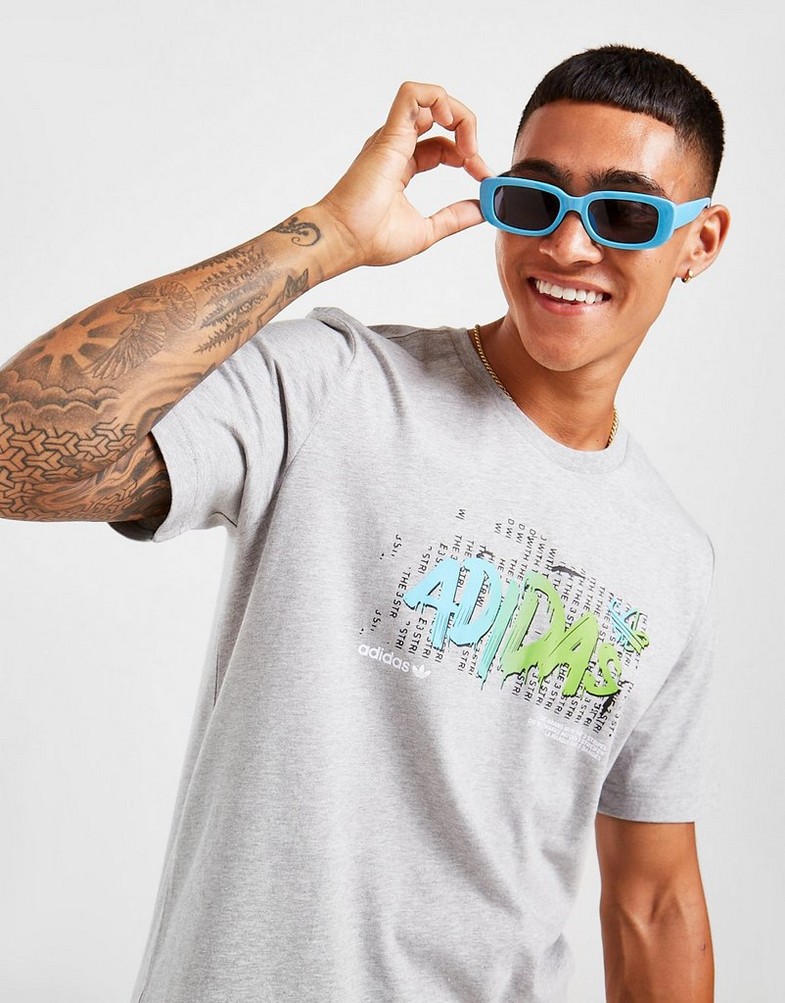 Pánske tričko ADIDAS TRIČKO GRAFITTI TEE HY0997 Šedá