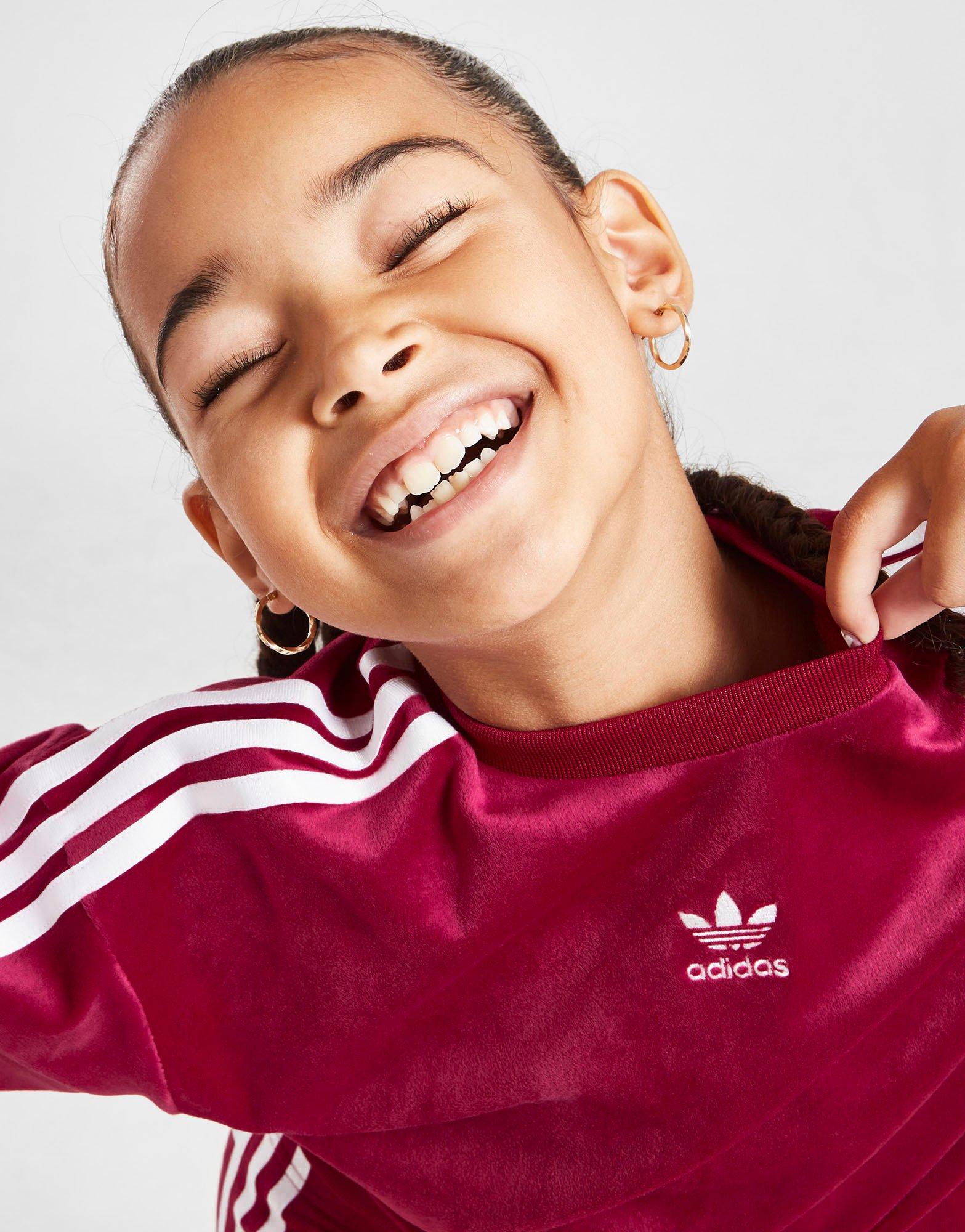 Vaikiški sportiniai kostiumai ADIDAS KOMPLEKTAS (G)VELVET CREW LEGGINS IC5603 Vyšninė