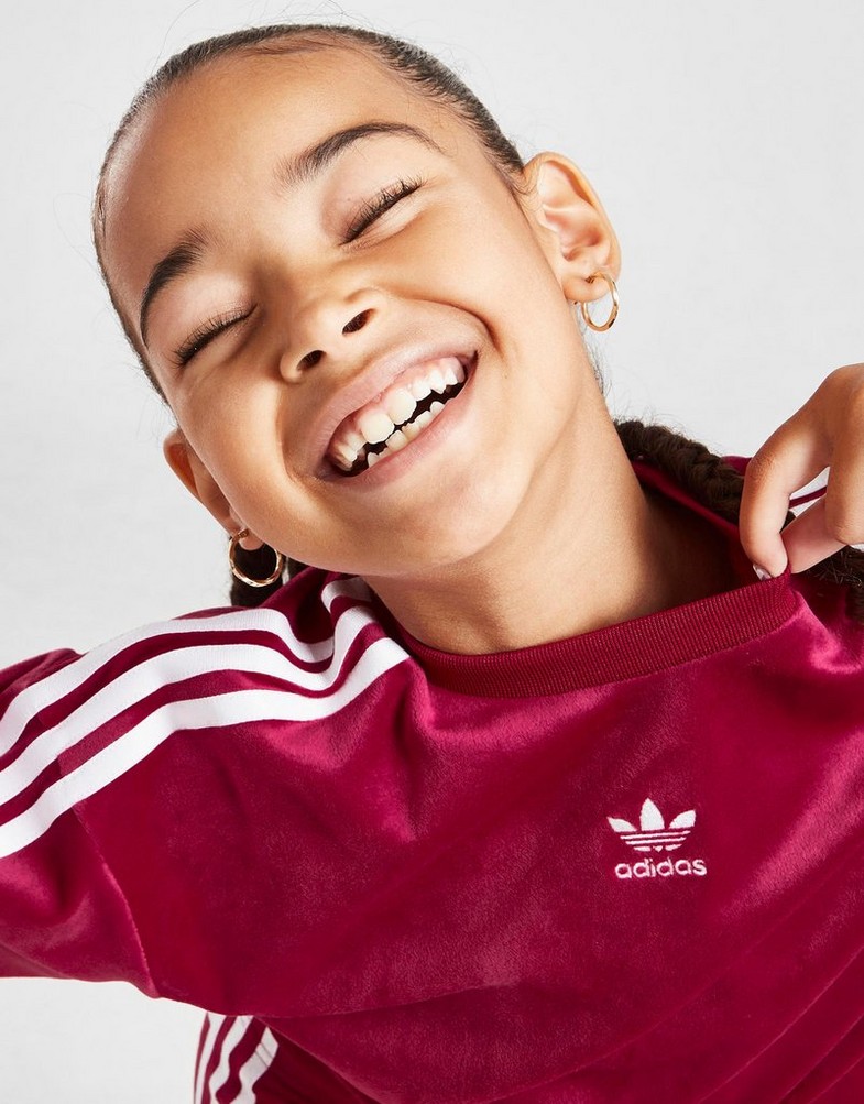 Vaikiški sportiniai kostiumai ADIDAS KOMPLEKTAS (G)VELVET CREW LEGGINS IC5603 Vyšninė