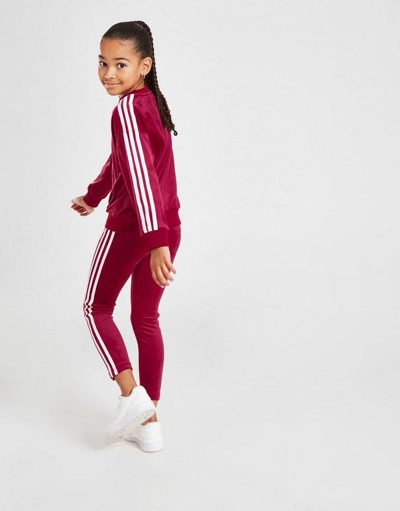 Vaikiški sportiniai kostiumai ADIDAS KOMPLEKTAS (G)VELVET CREW LEGGINS IC5603 Vyšninė