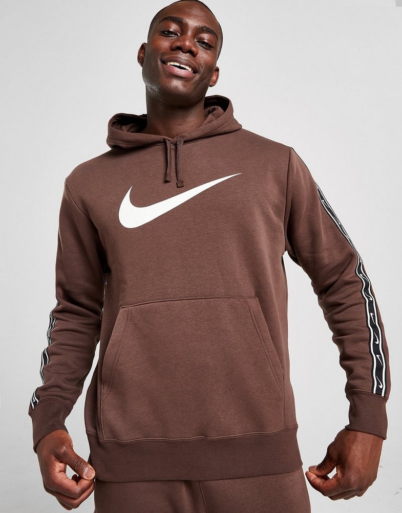 Bluza męska NIKE Z KAPTUREM REPEAT FLEECE OVERHEAD HOODIE DX2028-237 Brązowy