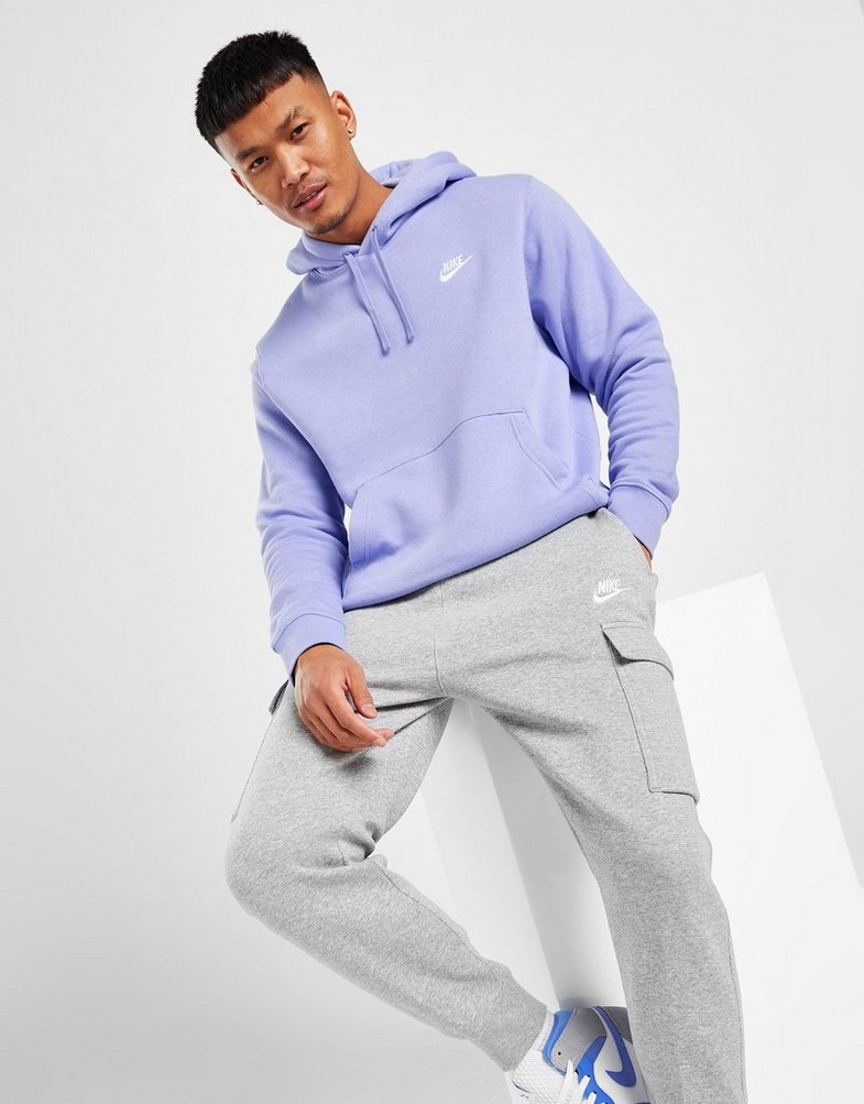 Bluza męska NIKE BLUZA Z KAPTUREM M NSW CLUB HOODIE PO BB BV2654-569 Fioletowy