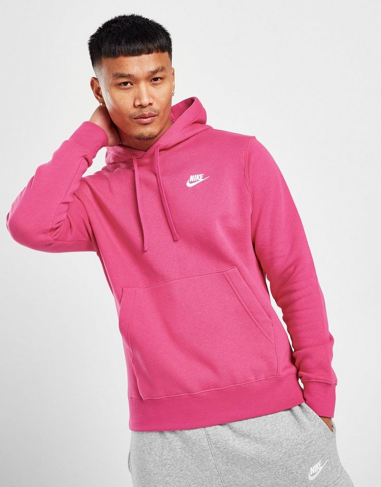 Bluza męska NIKE BLUZA Z KAPTUREM M NSW CLUB HOODIE PO BB BV2654-621 Różowy