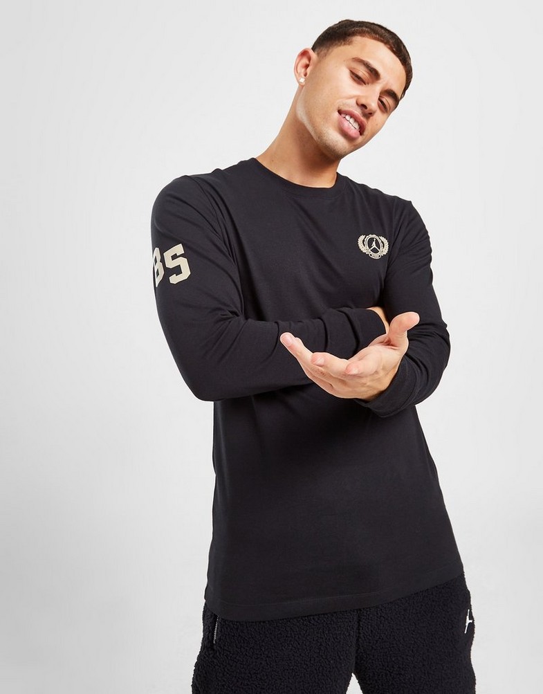 Tricou pentru bărbați JORDAN TRICOU M J HOL LS CREW DV1465-010 Negru