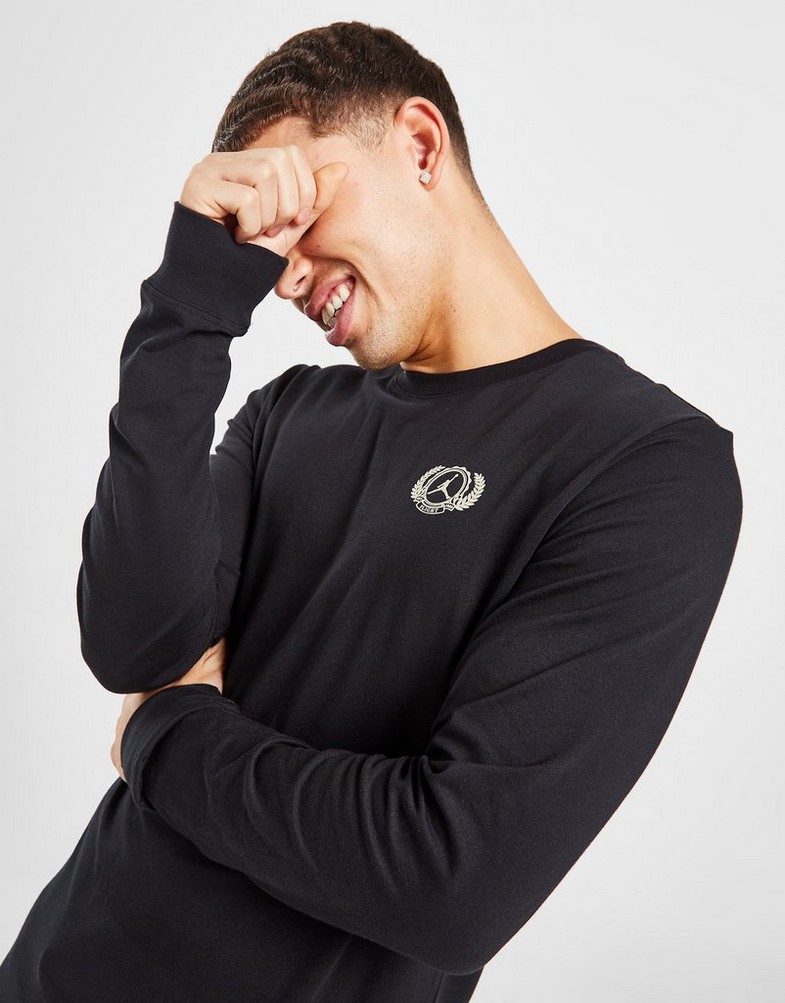 Tricou pentru bărbați JORDAN TRICOU M J HOL LS CREW DV1465-010 Negru