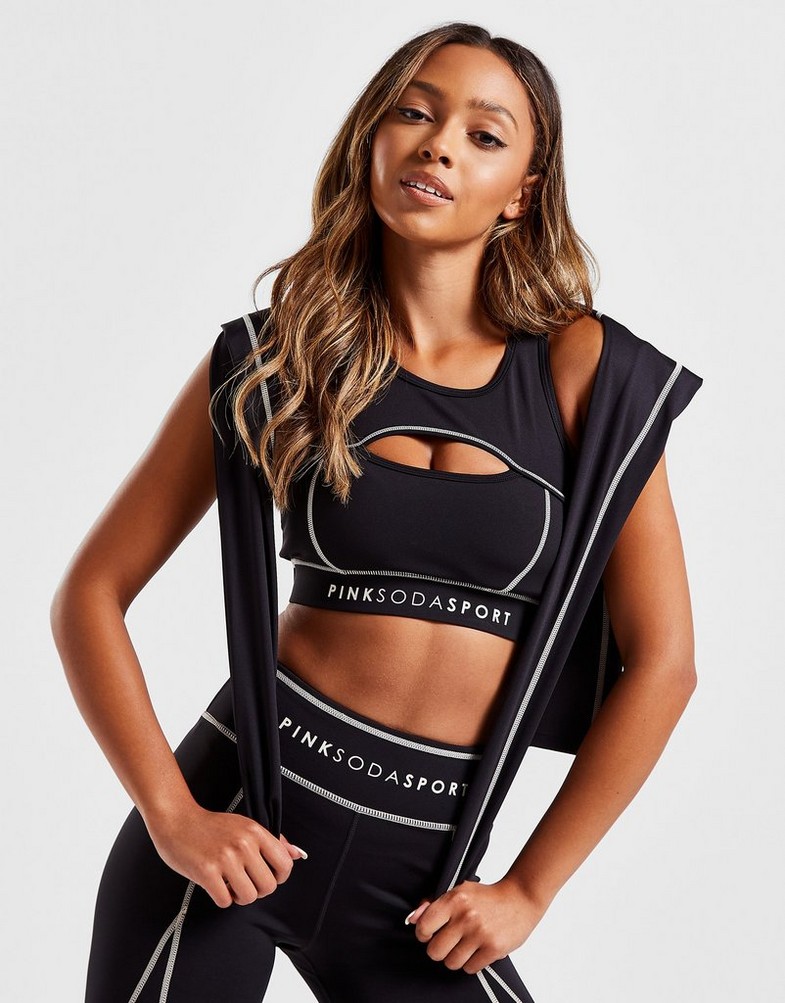Moteriška sportinė liemenėlė PINK SODA SPORT SEAM'SCULPT BRA BLK PSSTW11541BLK Juoda