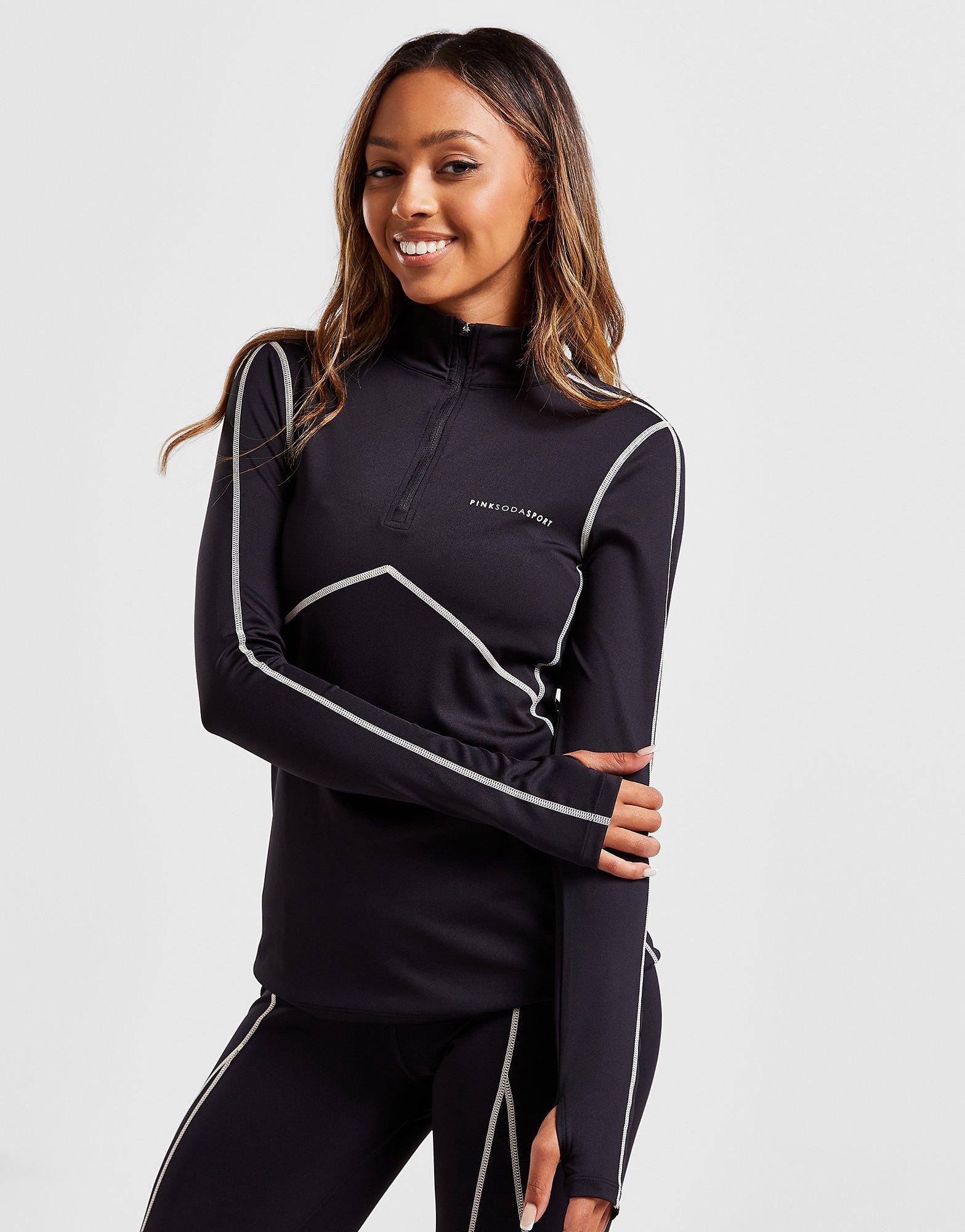 Dámska mikina PINK SODA SPORT SEAM'SCULPT 1/4Z BLK PSSTW11539BLK Čierna