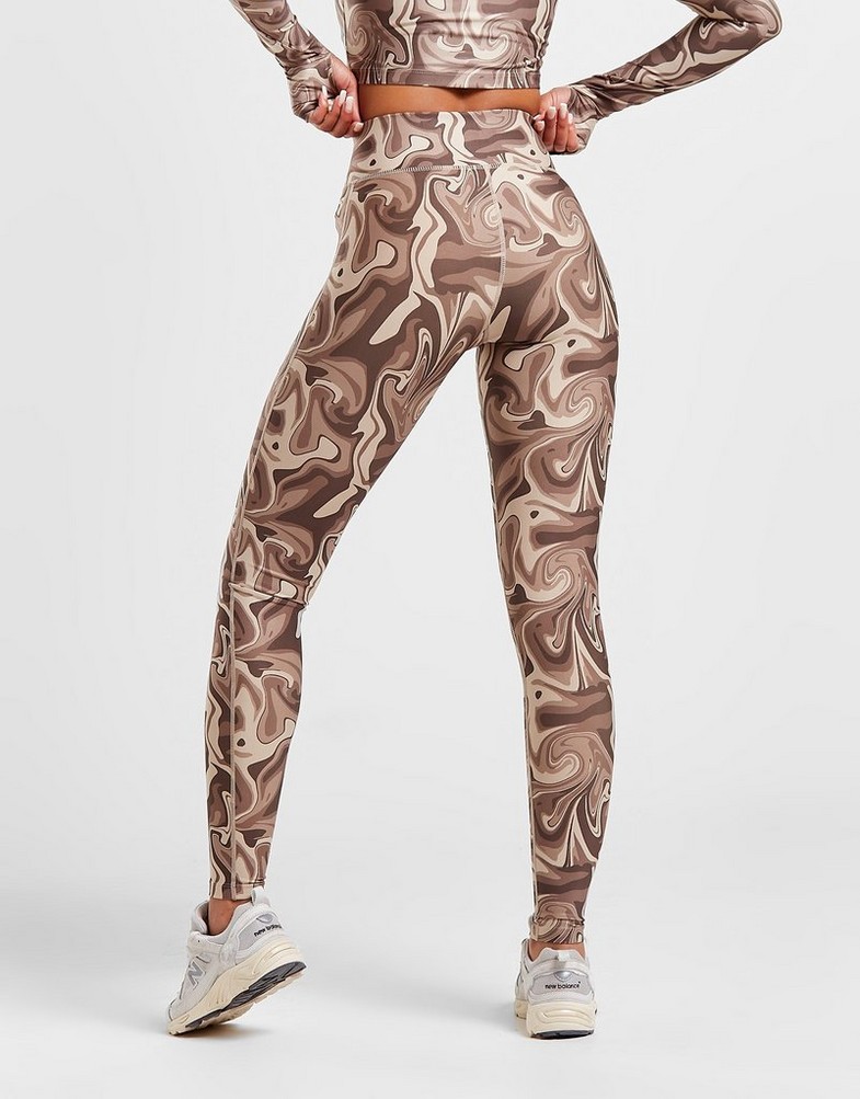 Legginsy damskie PINK SODA SPORT SWIRL TIGHT BRWN PSSTW11536BRN Brązowy