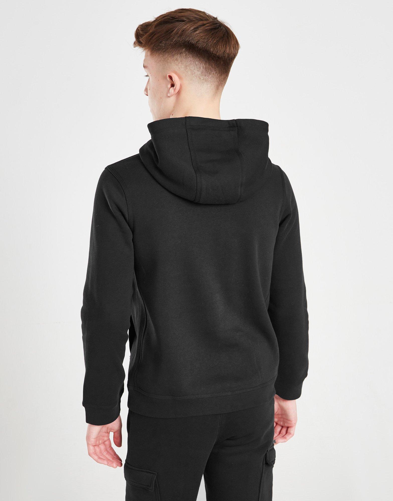 Detská mikina NIKE MIKINA S KAPUCÍ SOS FLC PO BLK/GOLD DX2295-011 Černá