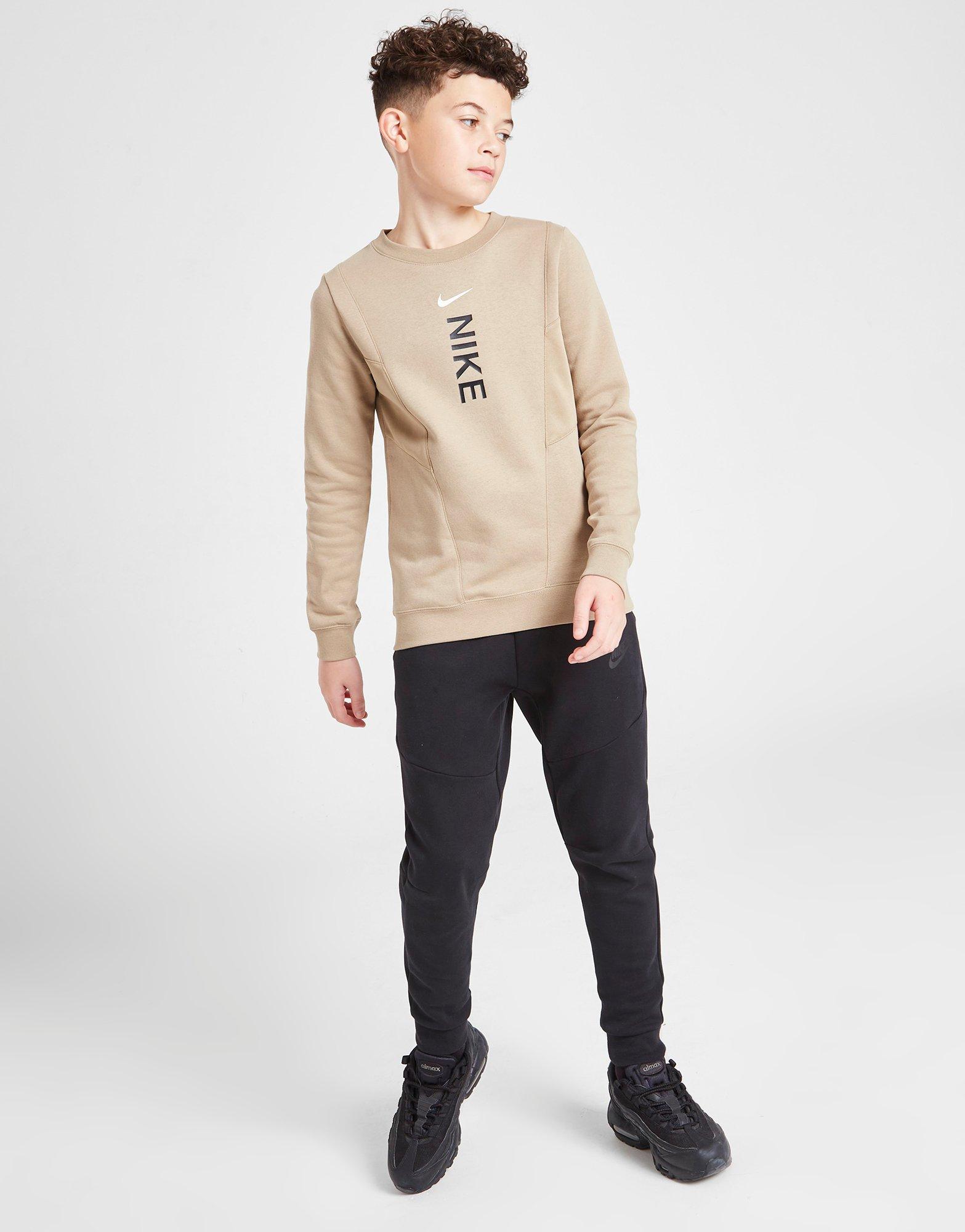 Gyerek pulóver NIKE PULÓVER HYBRID FLC CREW STONE DX6313-247 Bézs