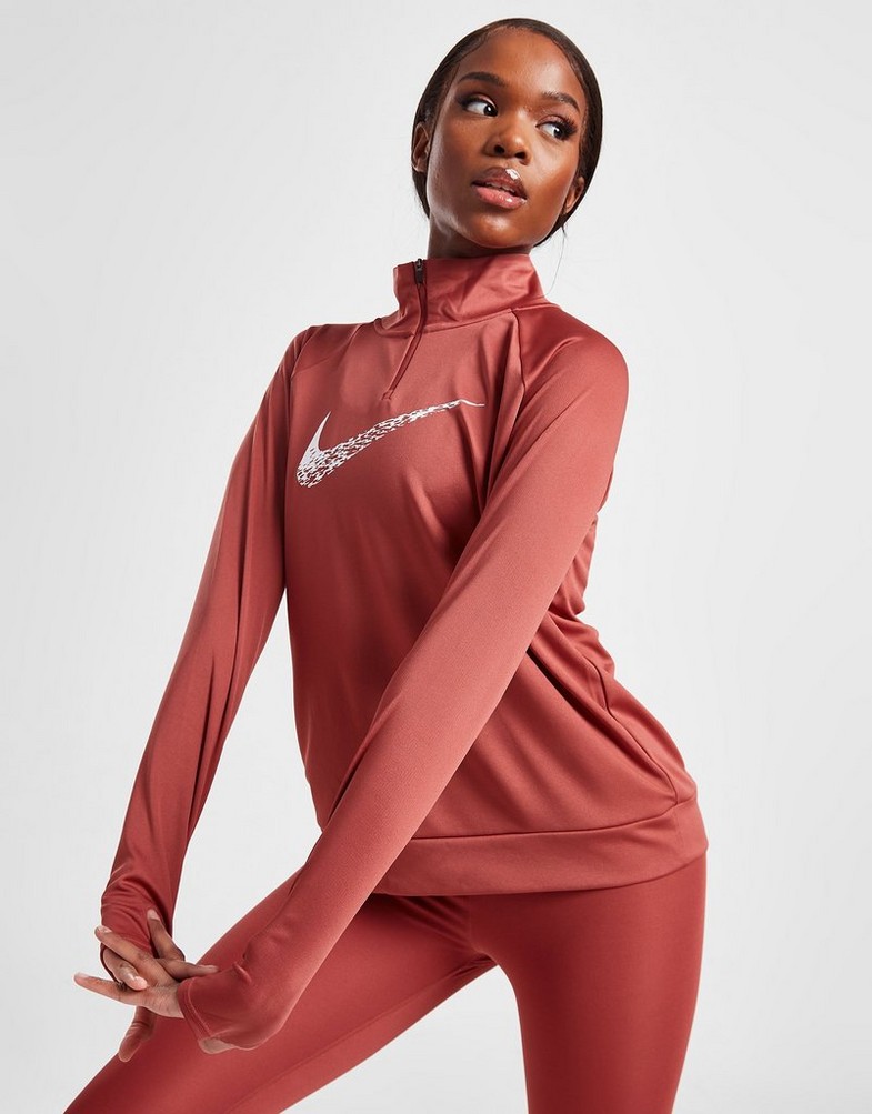 Bluza damska NIKE BLUZA ROZPINANA W NK DF SWOOSH RUN MDLYR DM7769-691 Brązowy