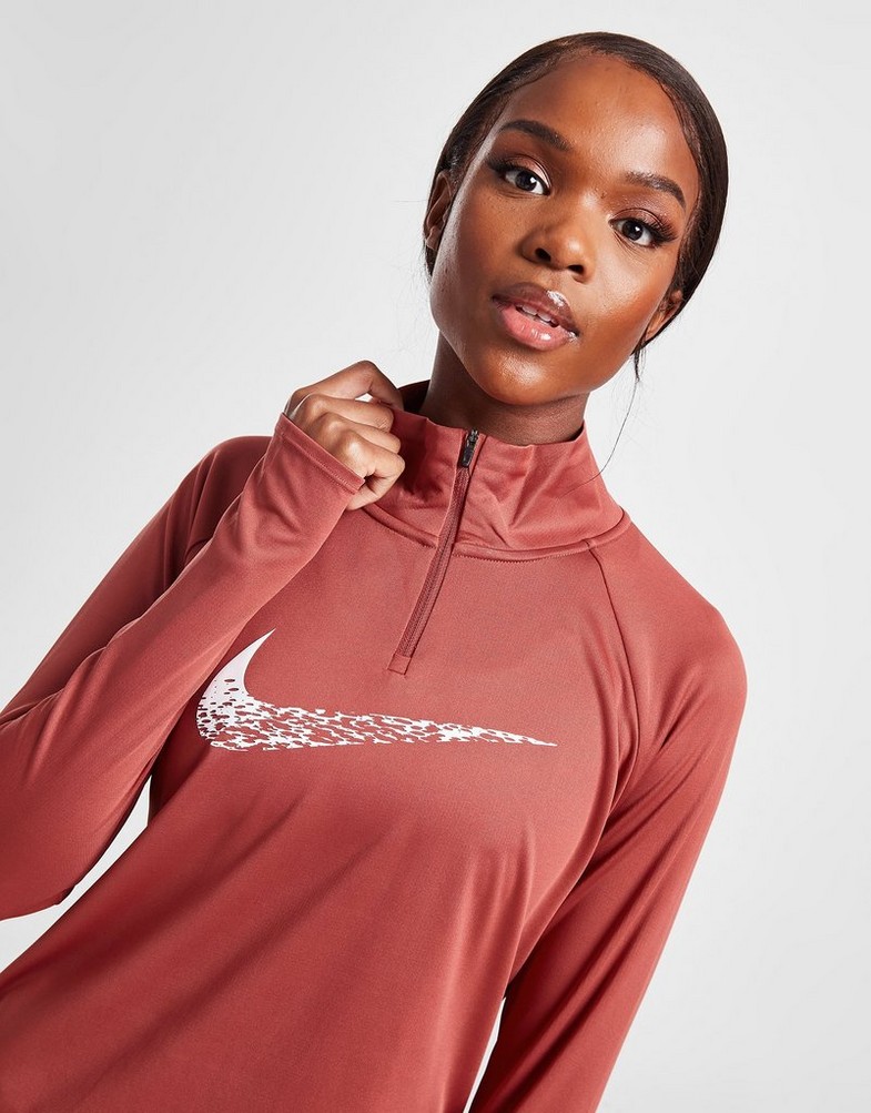 Bluza damska NIKE BLUZA ROZPINANA W NK DF SWOOSH RUN MDLYR DM7769-691 Brązowy